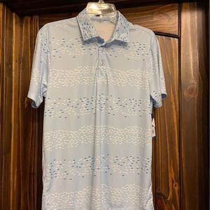 Small HUK Men’s Fishing Polo Performance Material Blue